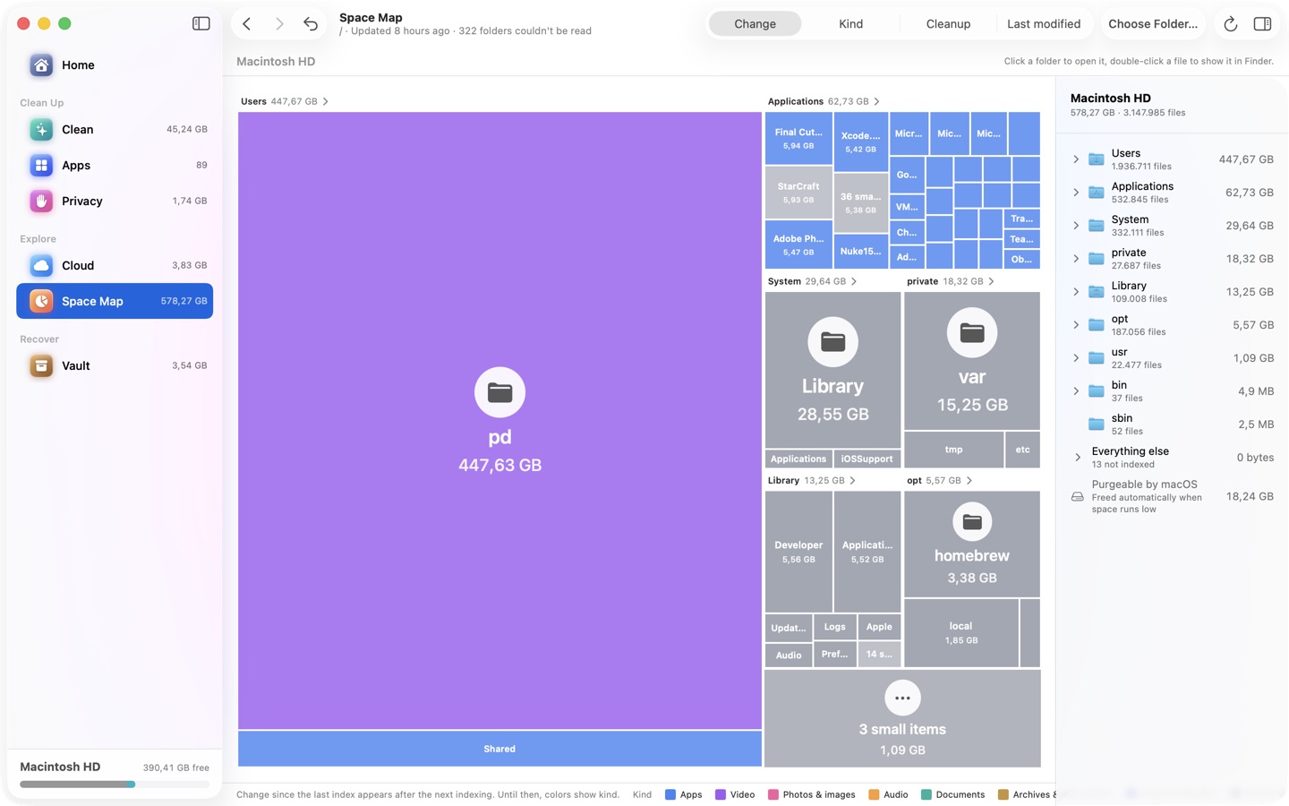 Space Map screen